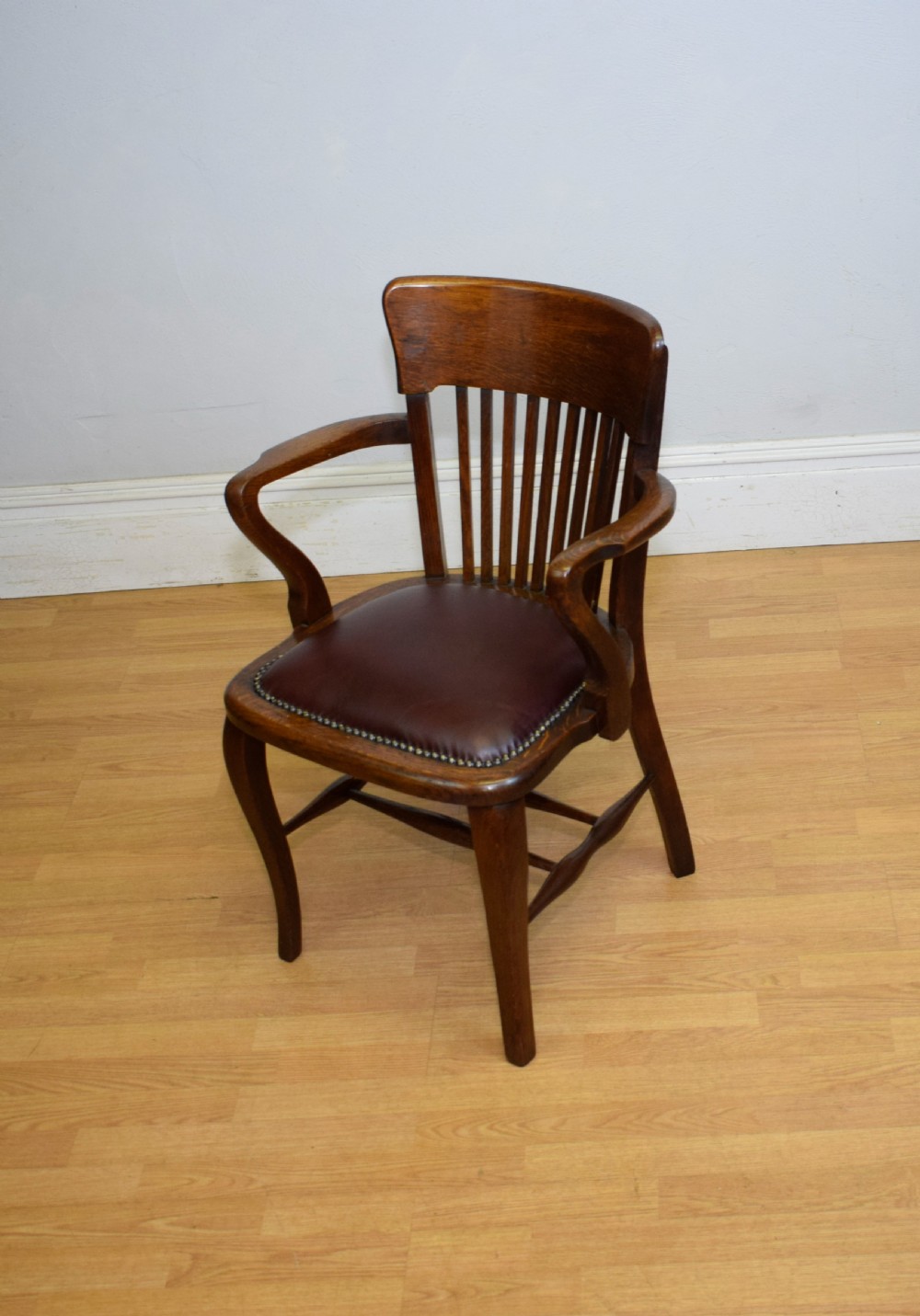 Edwardian Oak Desk Armchair View XII