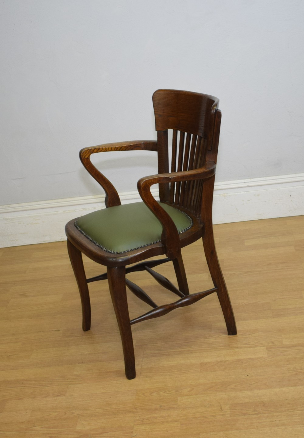 Edwardian Oak Desk Armchair View VIII