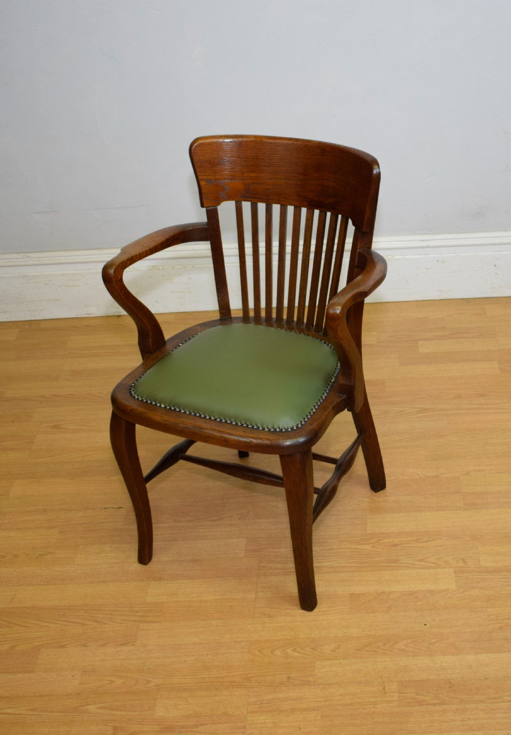 Edwardian Oak Desk Armchair View IX