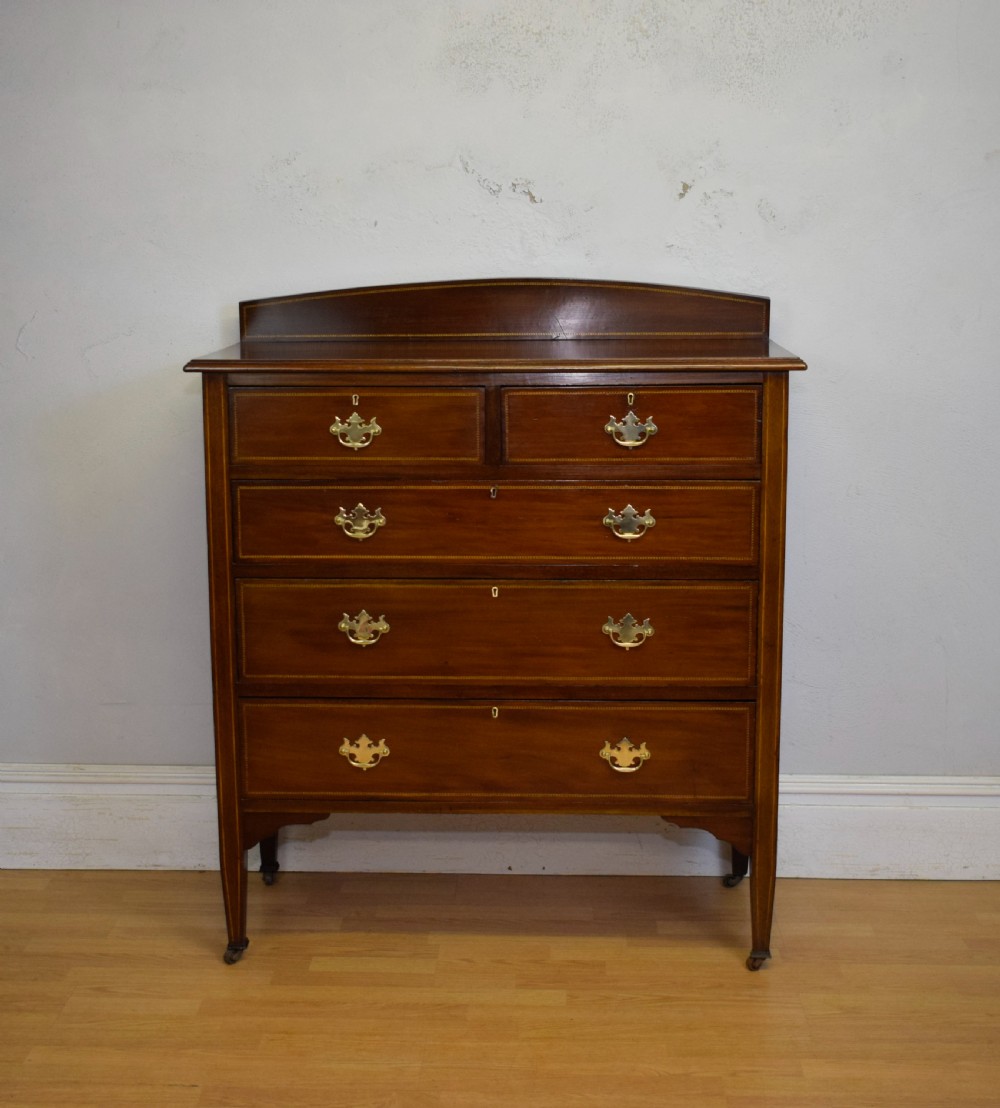 Edwardian Mahogany Inlaid Chest of Drawers