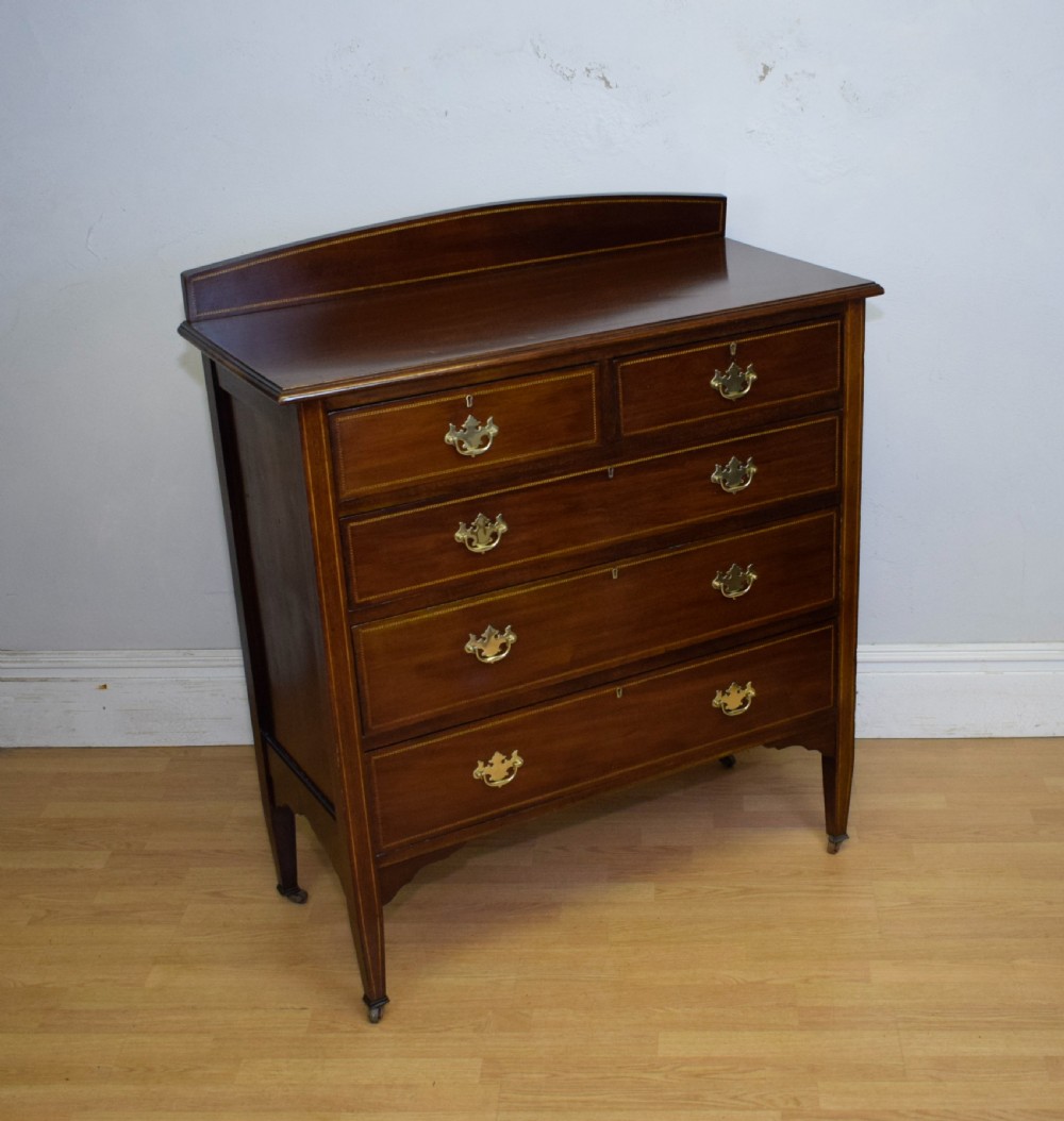 Edwardian Mahogany Inlaid Chest of Drawers View VII