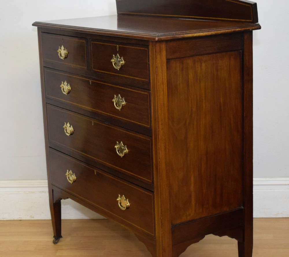 Edwardian Mahogany Inlaid Chest of Drawers View XI