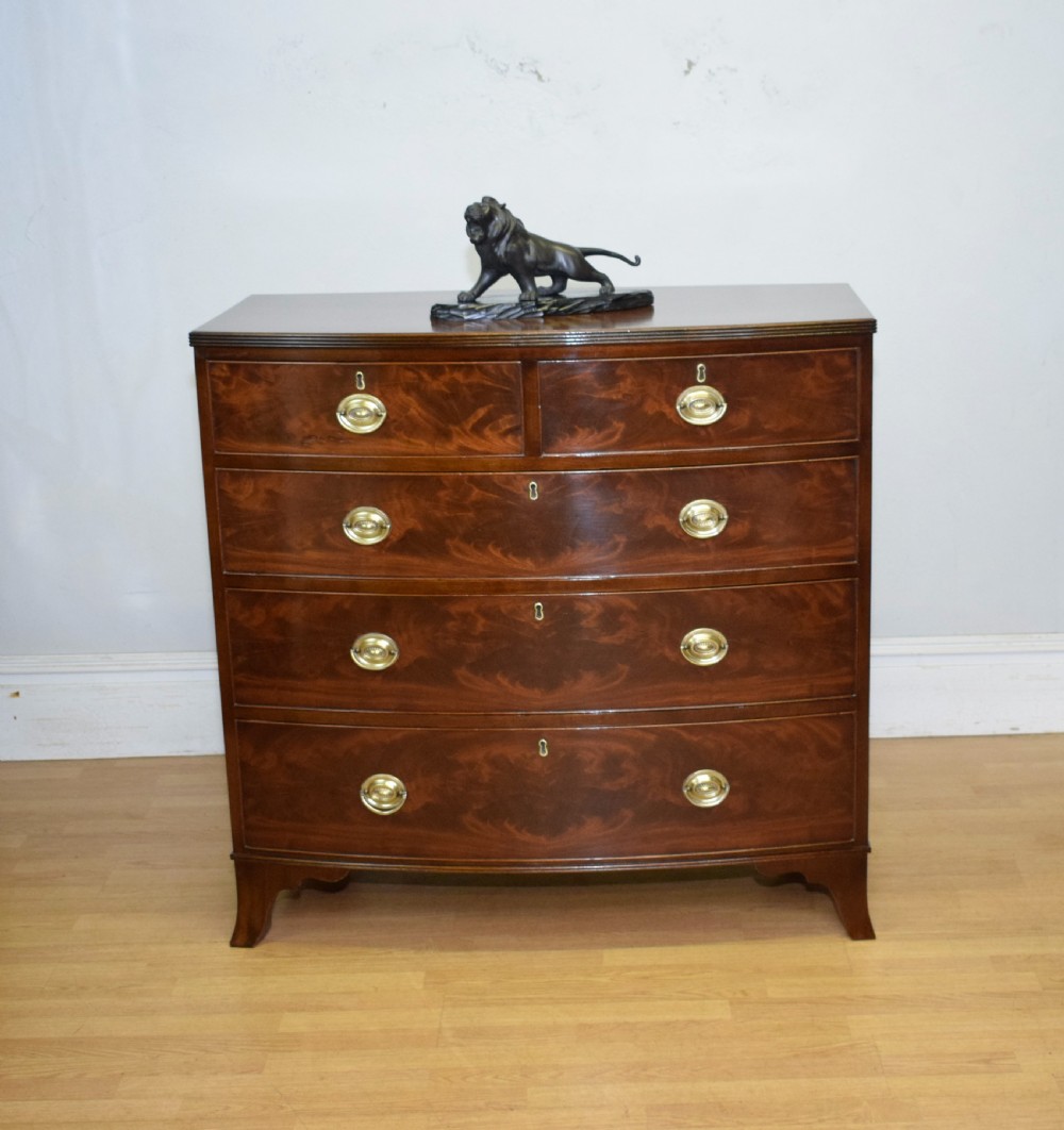 Antique Regency Bow Front Chest of Drawers View II