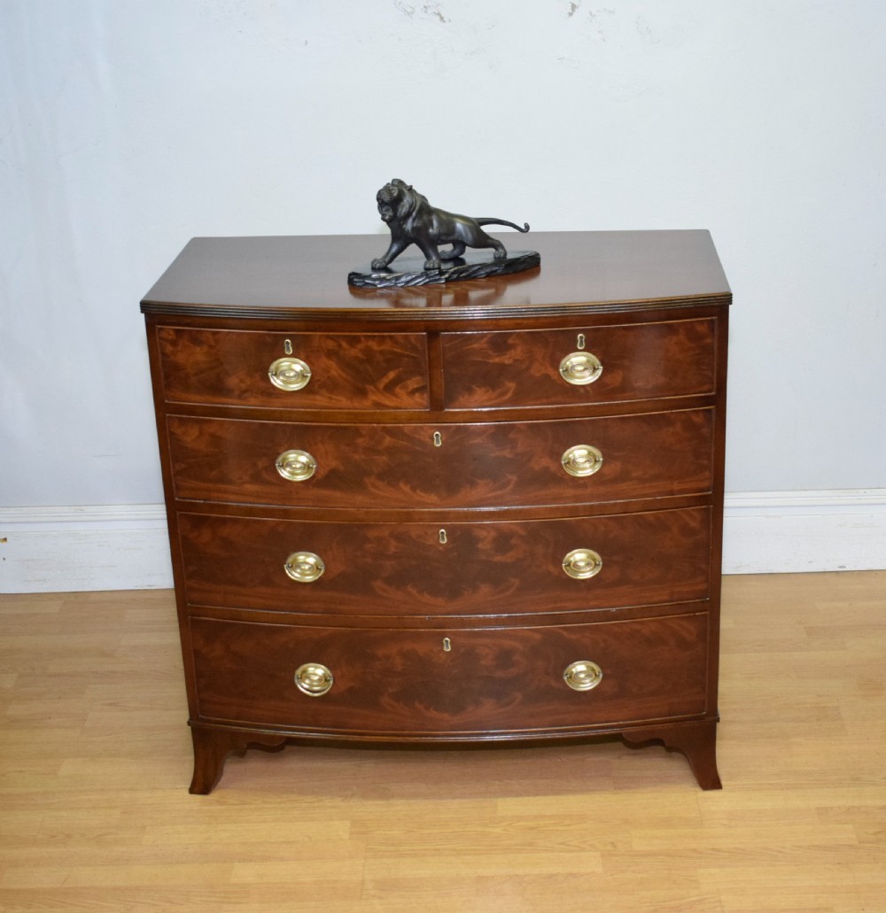 Antique Regency Bow Front Chest of Drawers View III