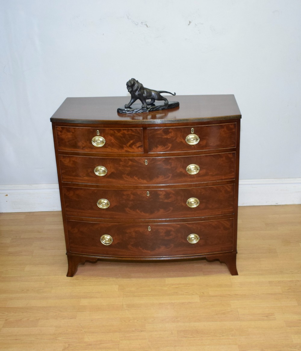 Antique Regency Bow Front Chest of Drawers View IV