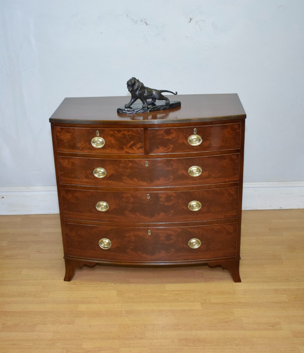 Antique Regency Bow Front Chest of Drawers View V