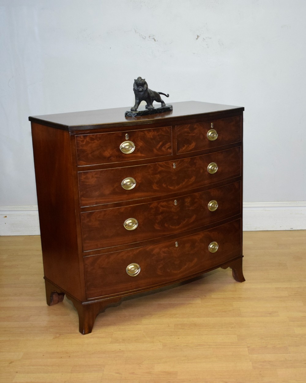 Antique Regency Bow Front Chest of Drawers View VI