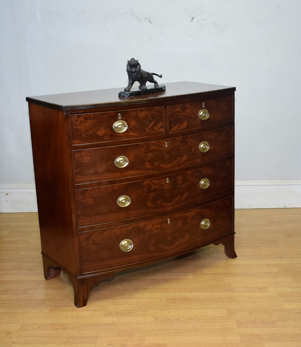 Antique Regency Bow Front Chest of Drawers View VIII