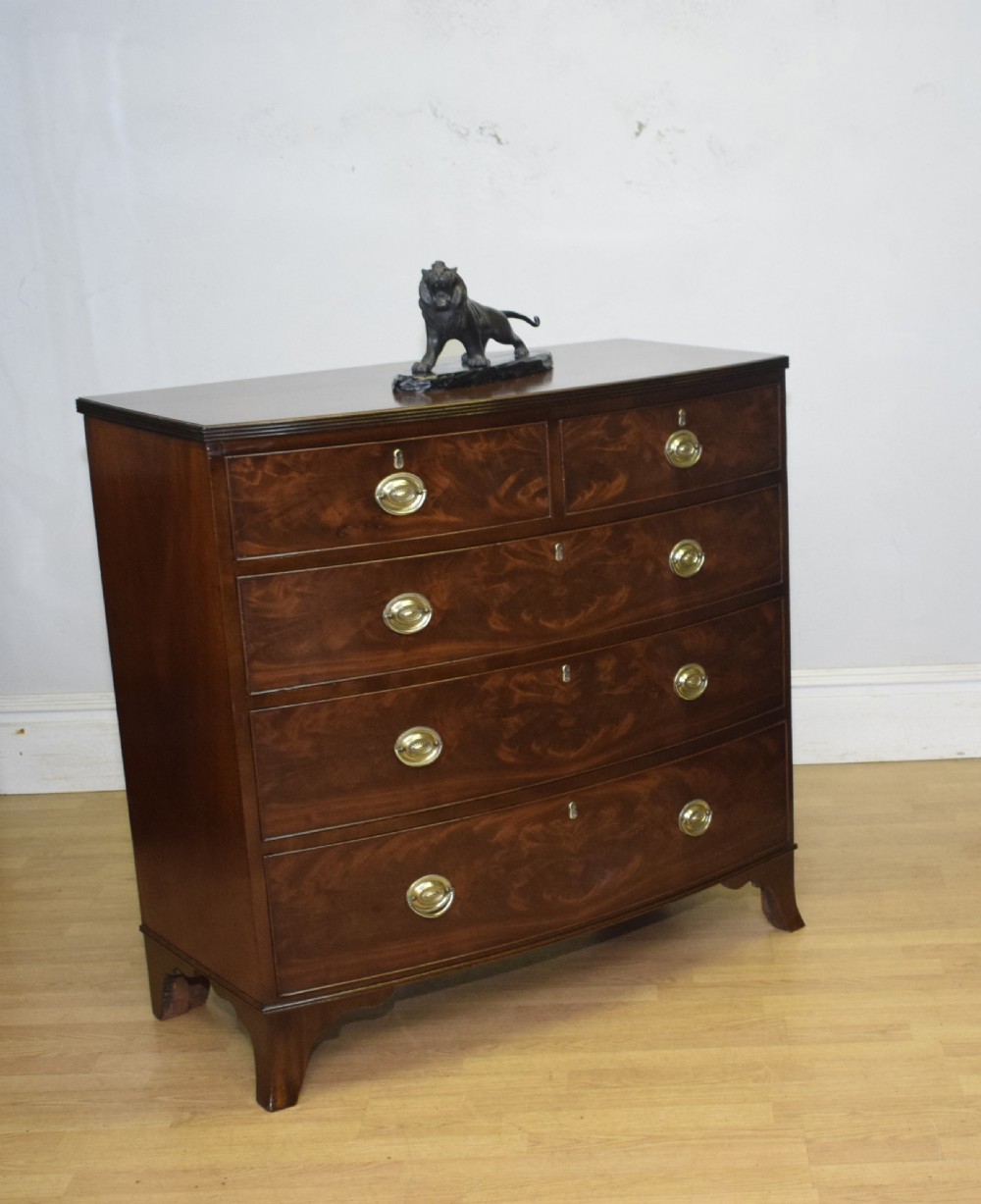 Antique Regency Bow Front Chest of Drawers View IX