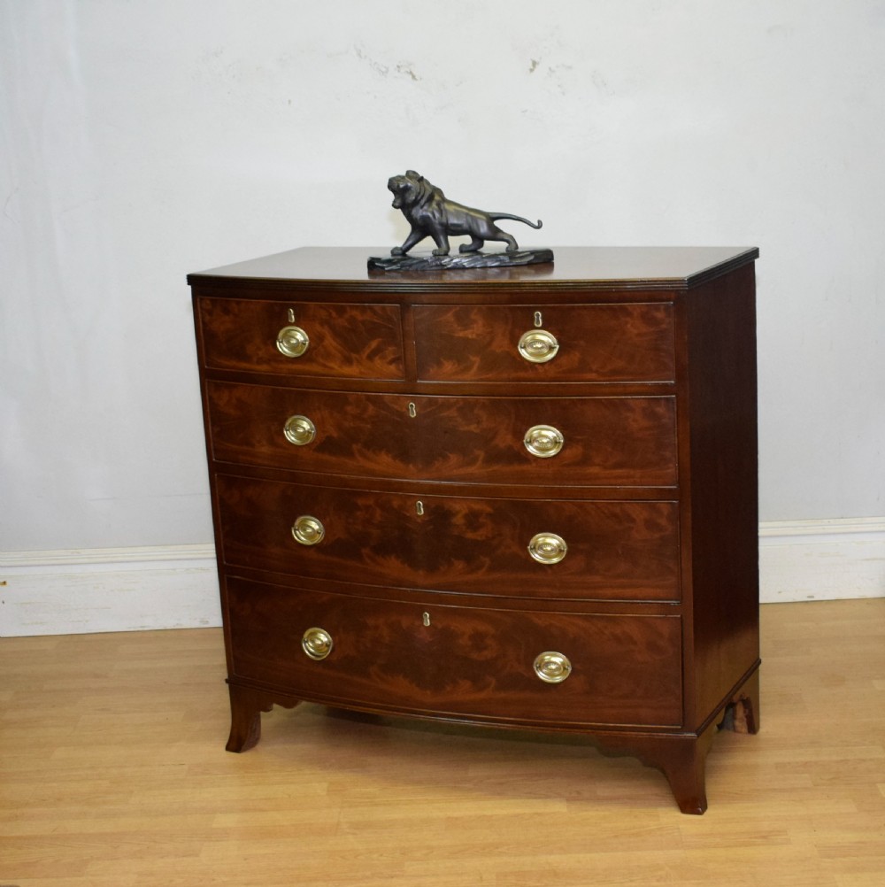 Antique Regency Bow Front Chest of Drawers View XI