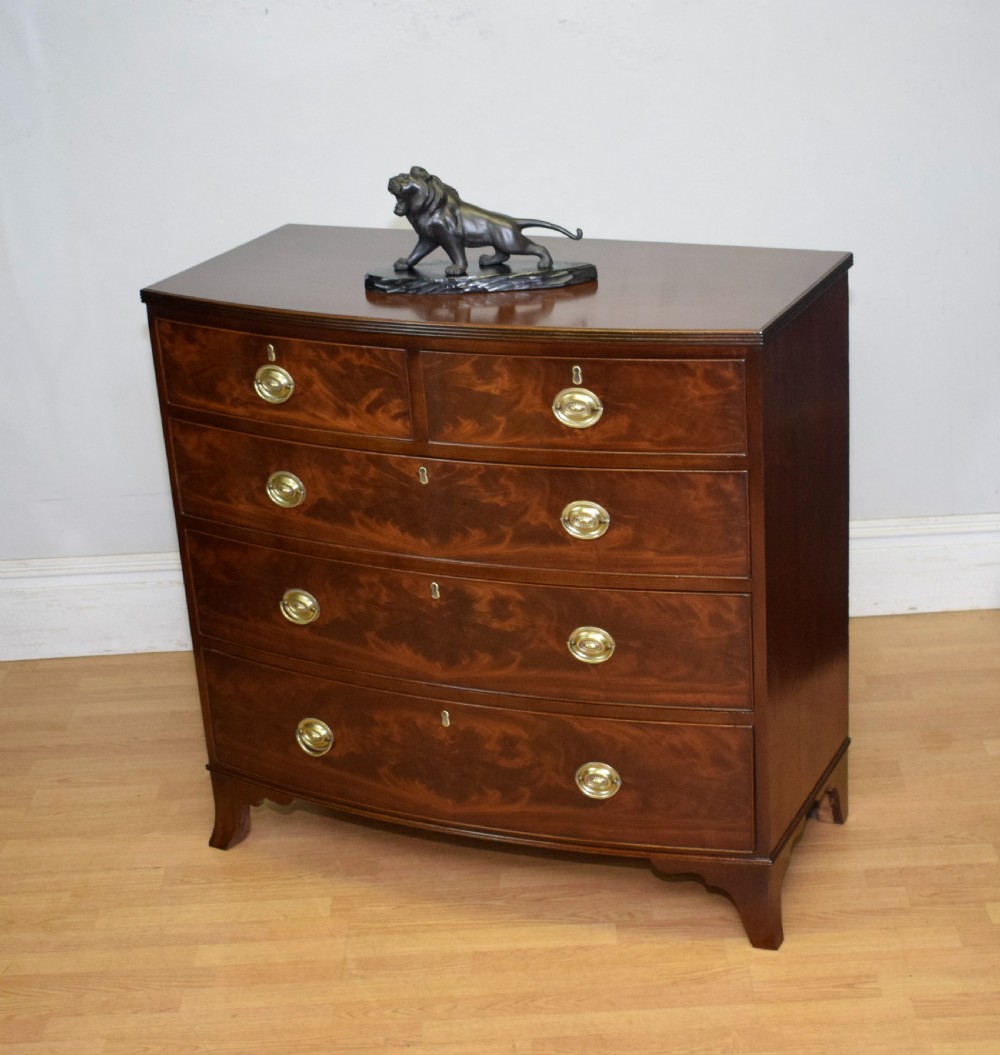 Antique Regency Bow Front Chest of Drawers View XIII