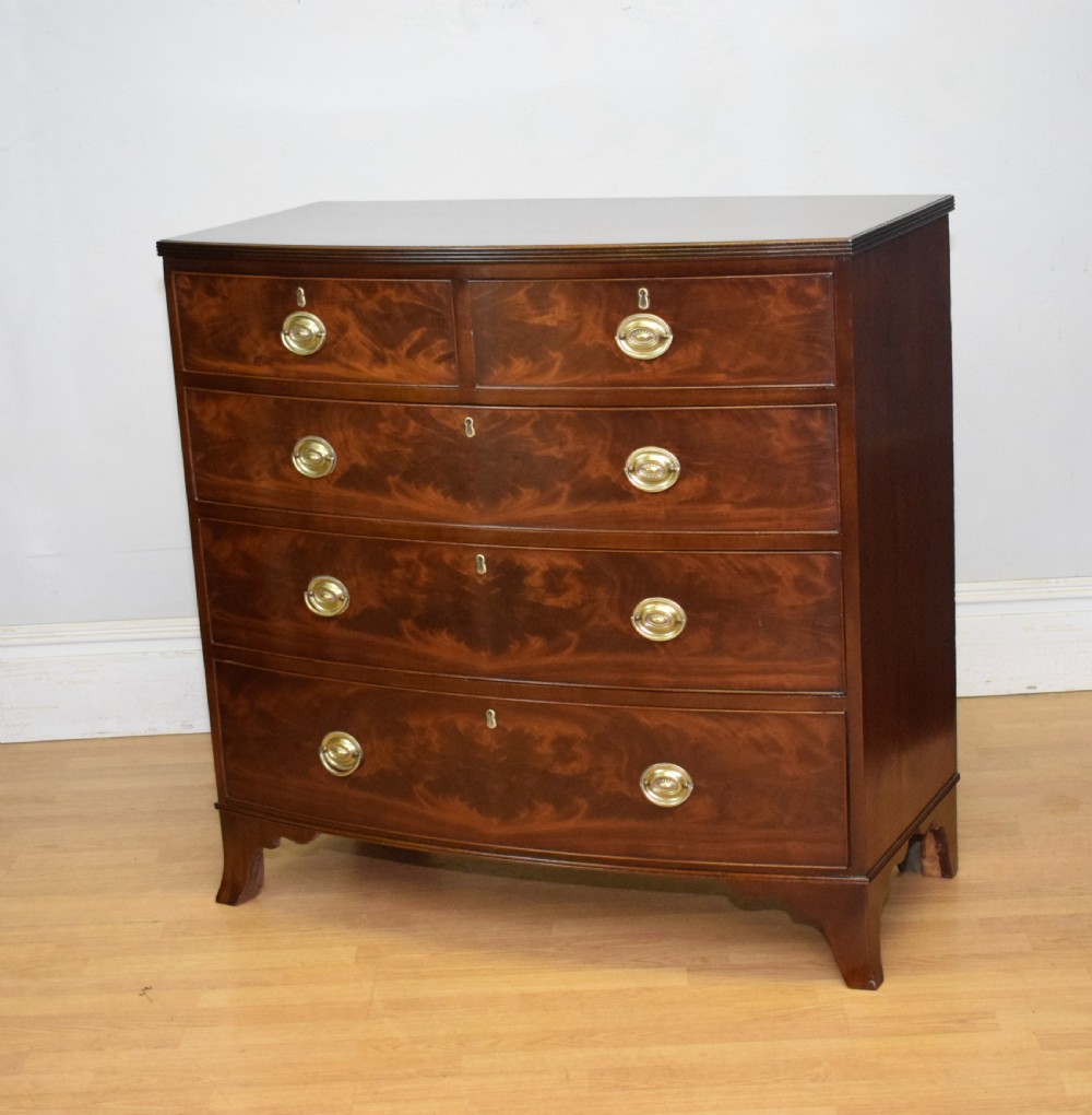 Antique Regency Bow Front Chest of Drawers View XIV