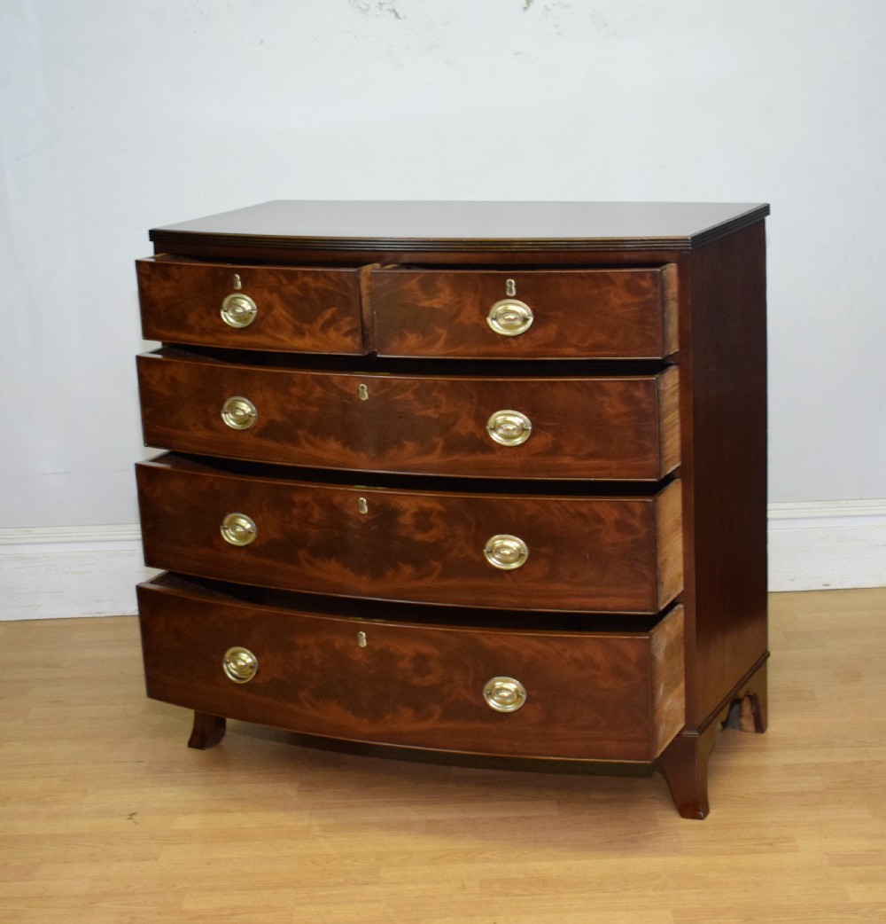 Antique Regency Bow Front Chest of Drawers View XV