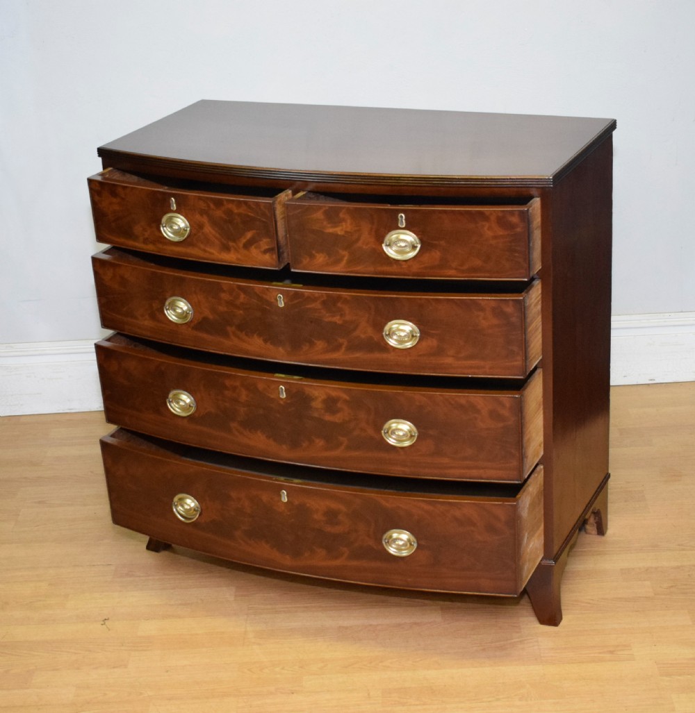 Antique Regency Bow Front Chest of Drawers View XVI