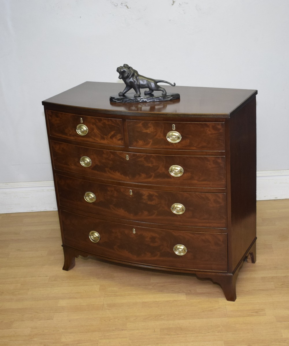 Antique Regency Bow Front Chest of Drawers View XX