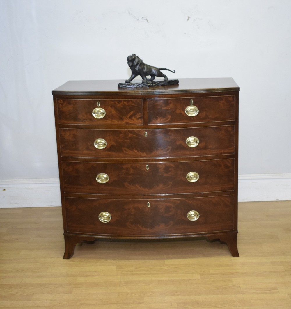 Antique Regency Bow Front Chest of Drawers View XXI