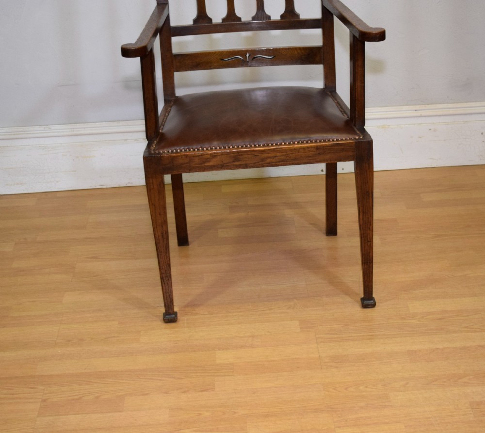 Arts & Crafts Oak Armchair View VI