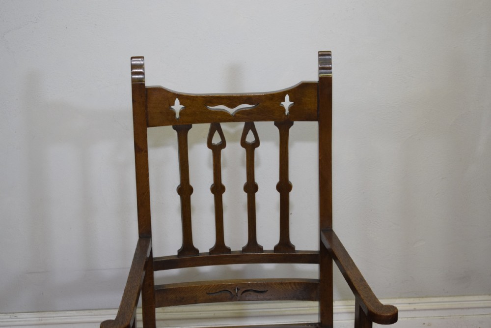 Arts & Crafts Oak Armchair View XI