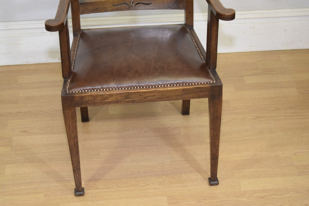 Arts & Crafts Oak Armchair View XIII
