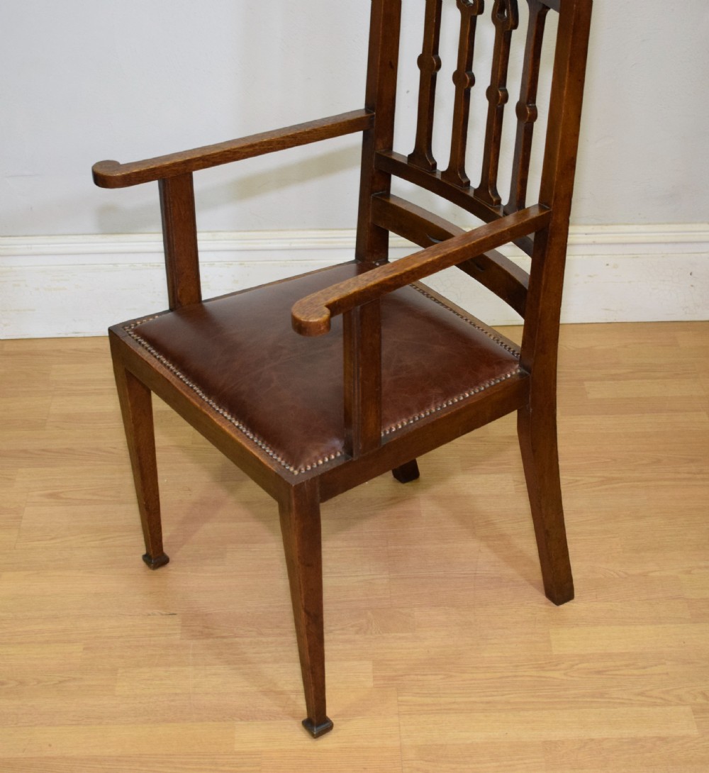 Arts & Crafts Oak Armchair View XVI