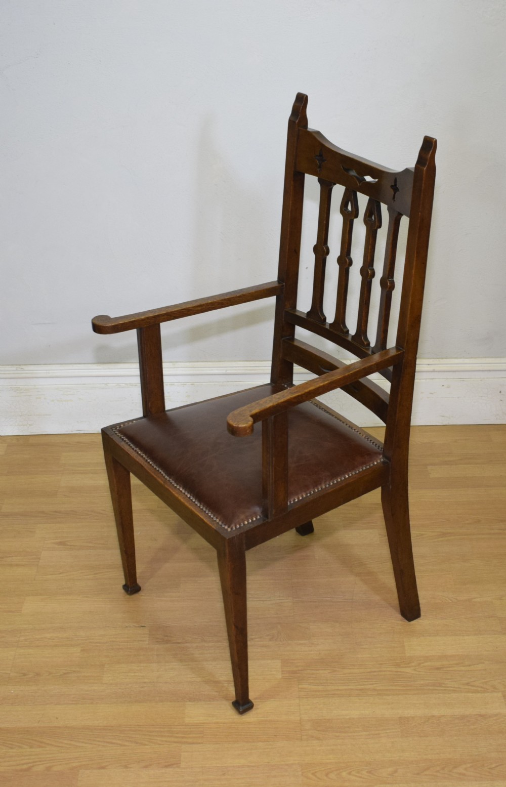 Arts & Crafts Oak Armchair View XIX