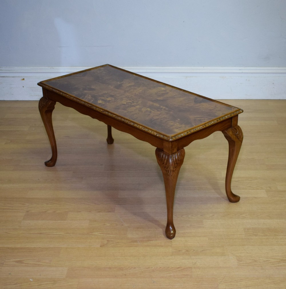 Early 20th Century Burr Walnut Coffee Table View II