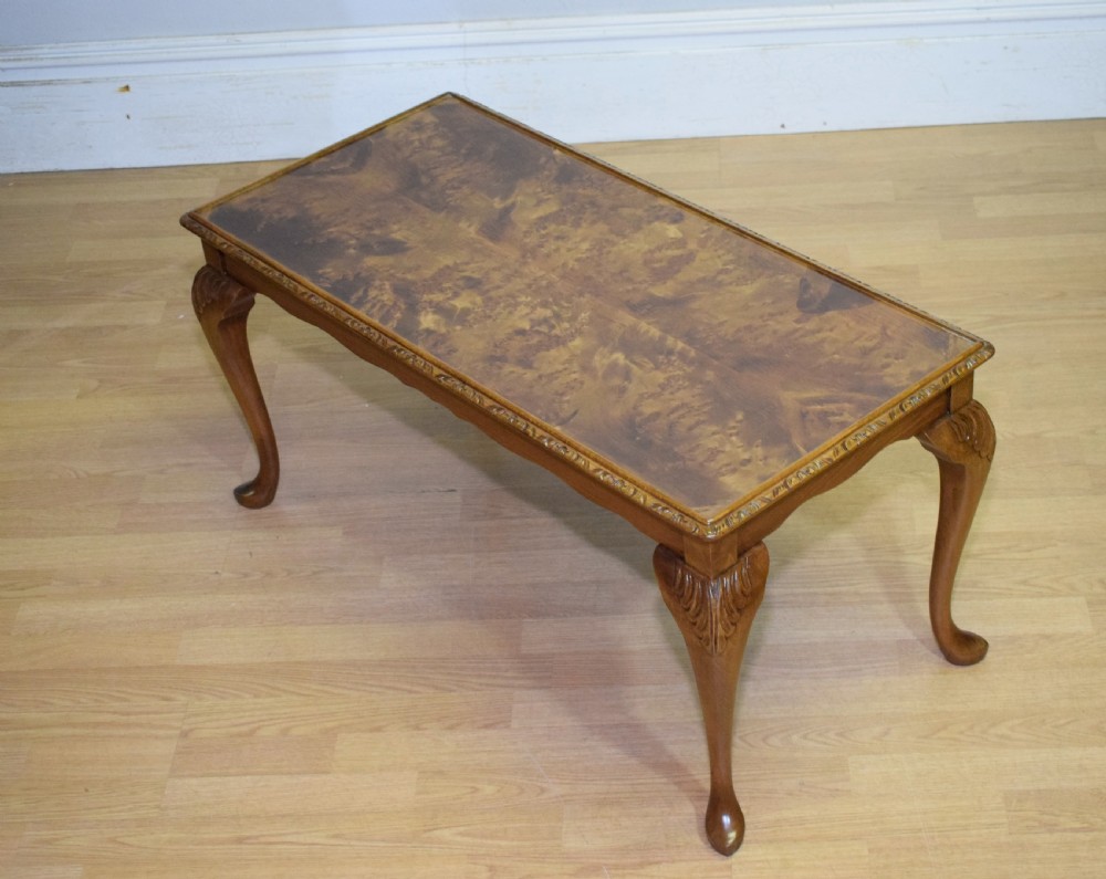 Early 20th Century Burr Walnut Coffee Table View V