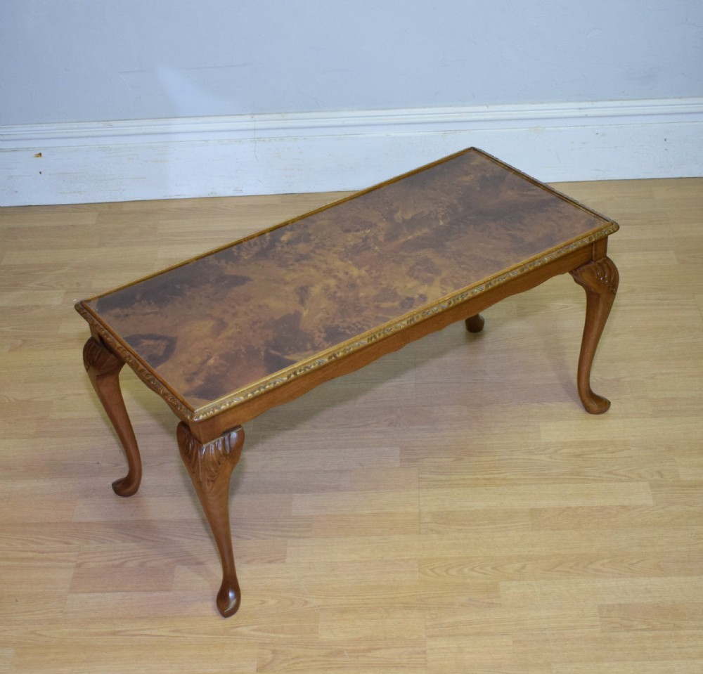 Early 20th Century Burr Walnut Coffee Table View VII