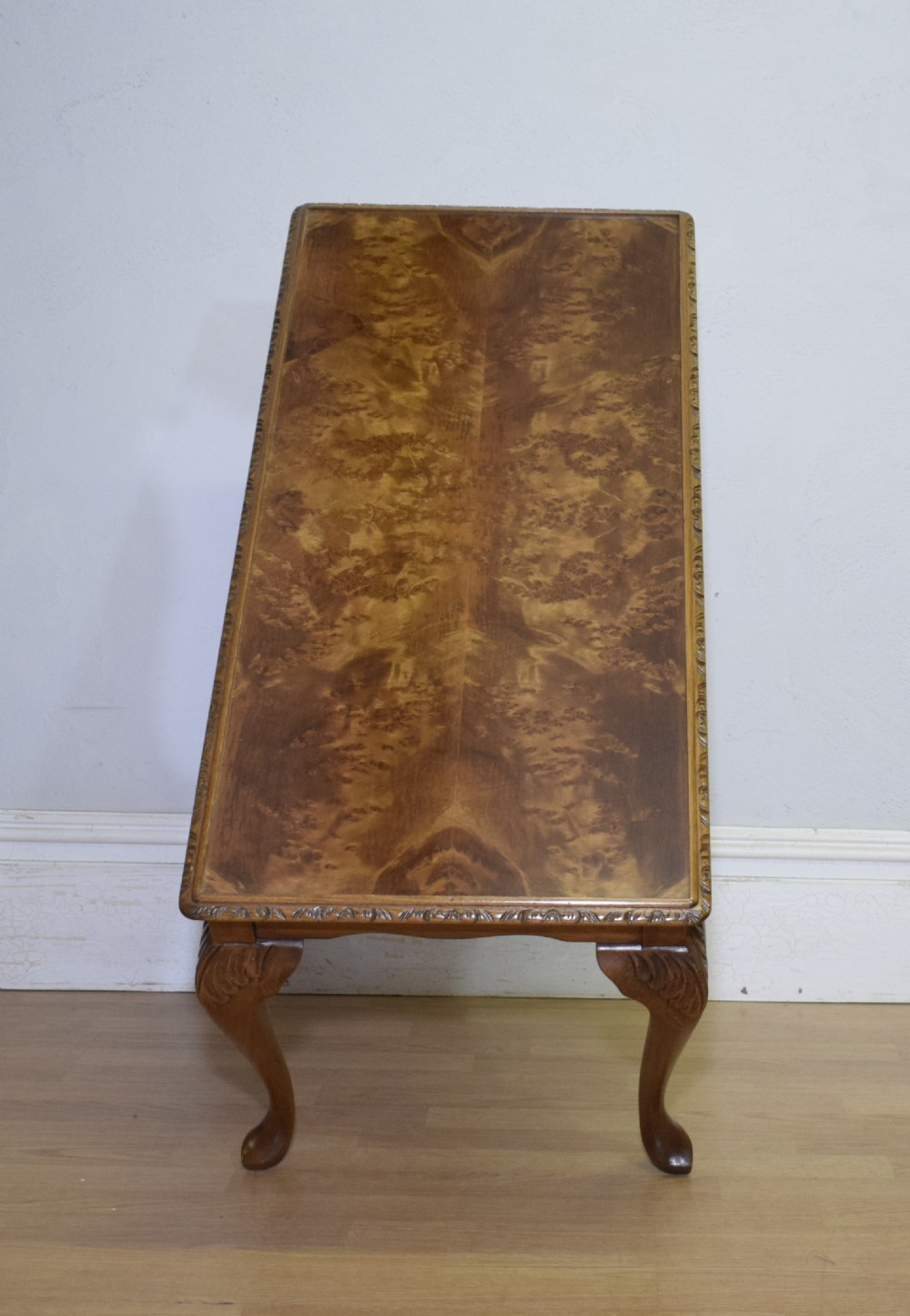 Early 20th Century Burr Walnut Coffee Table View VIII