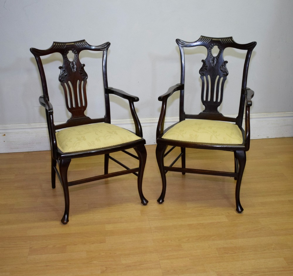 Pair of Victorian Armchairs View II