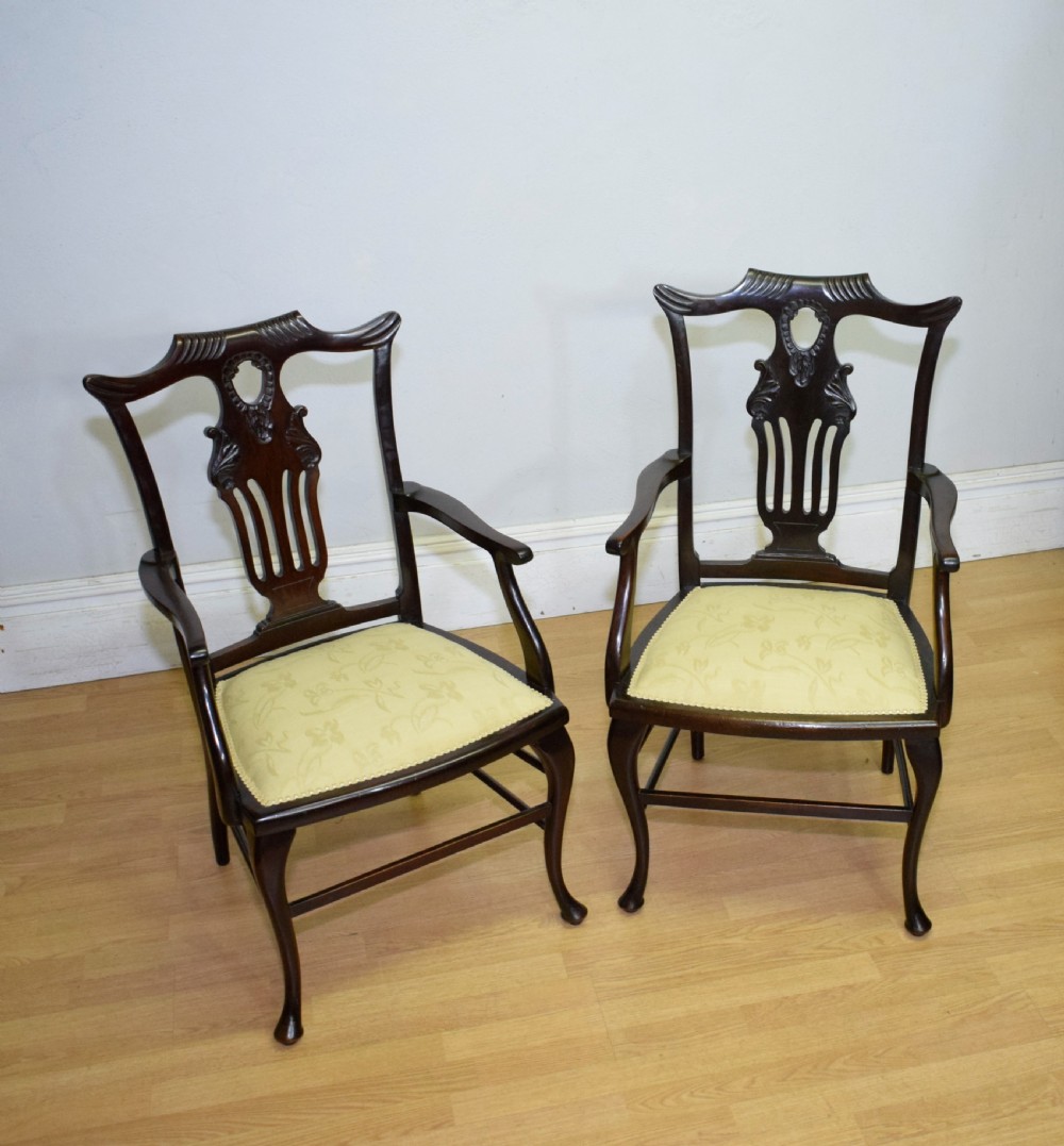 Pair of Victorian Armchairs View IV