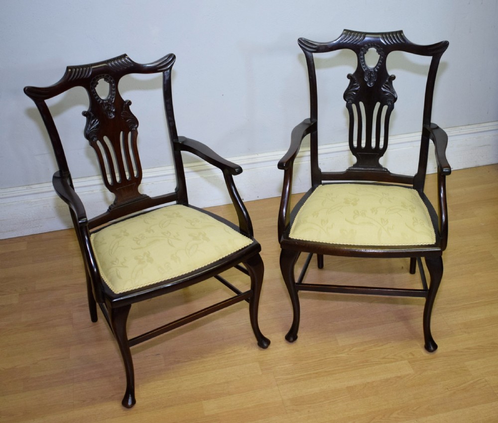 Pair of Victorian Armchairs View X