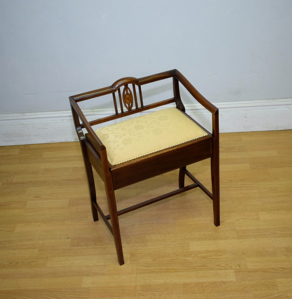 Edwardian Inlaid Piano Stool