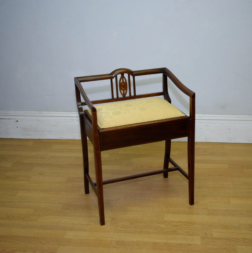 Edwardian Inlaid Piano Stool View II