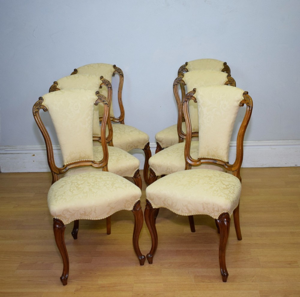Antique Set of 6 Victorian Walnut Dining Chairs View III