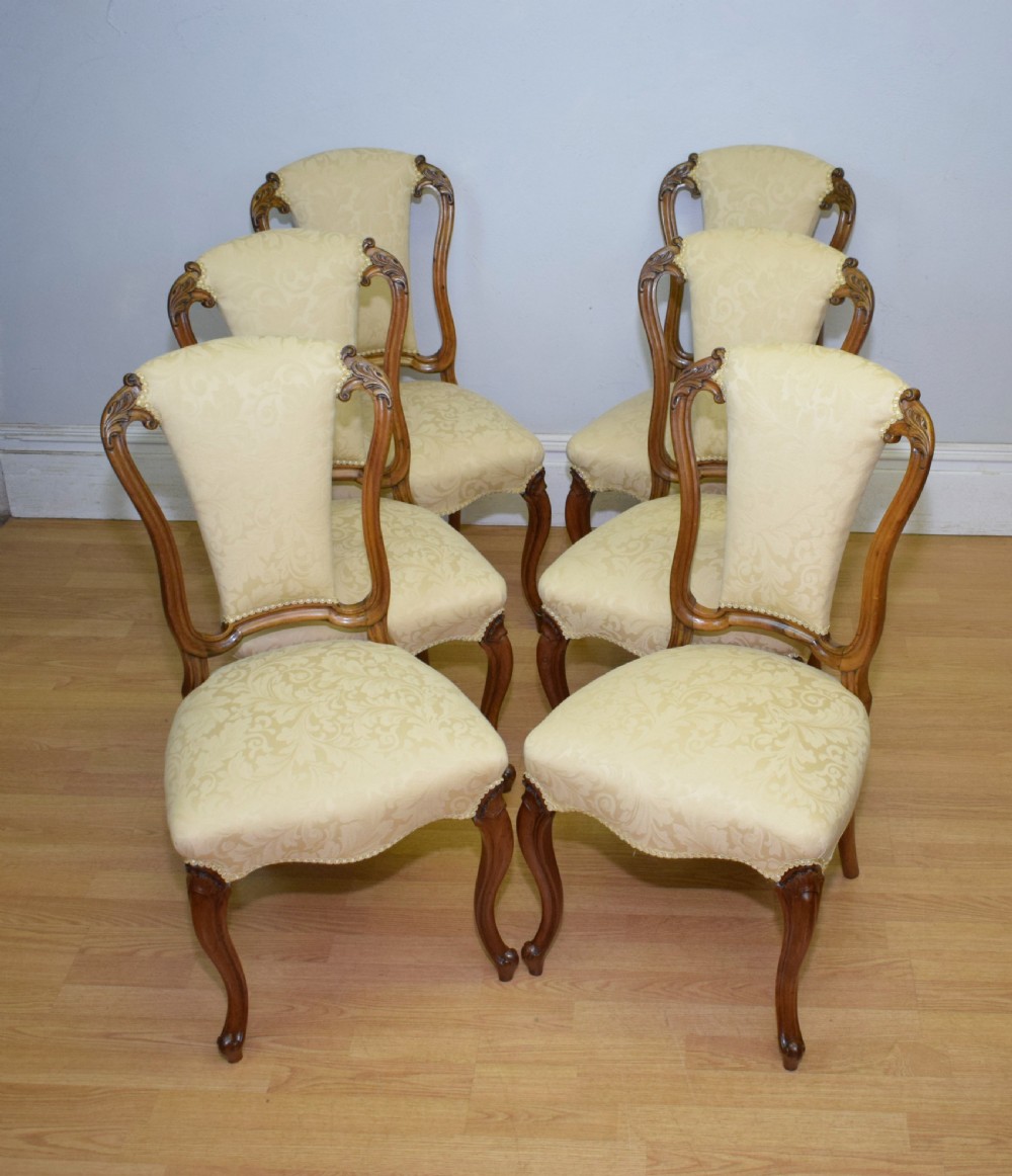 Antique Set of 6 Victorian Walnut Dining Chairs View IV