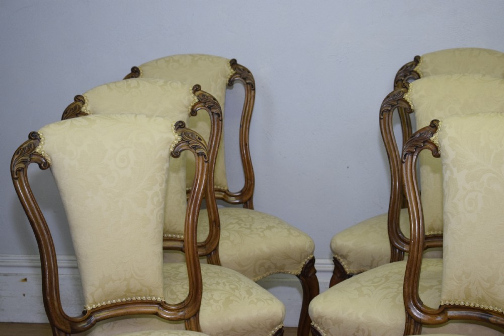 Antique Set of 6 Victorian Walnut Dining Chairs View VII