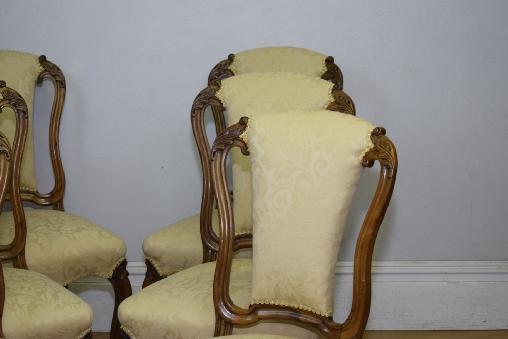 Antique Set of 6 Victorian Walnut Dining Chairs View IX