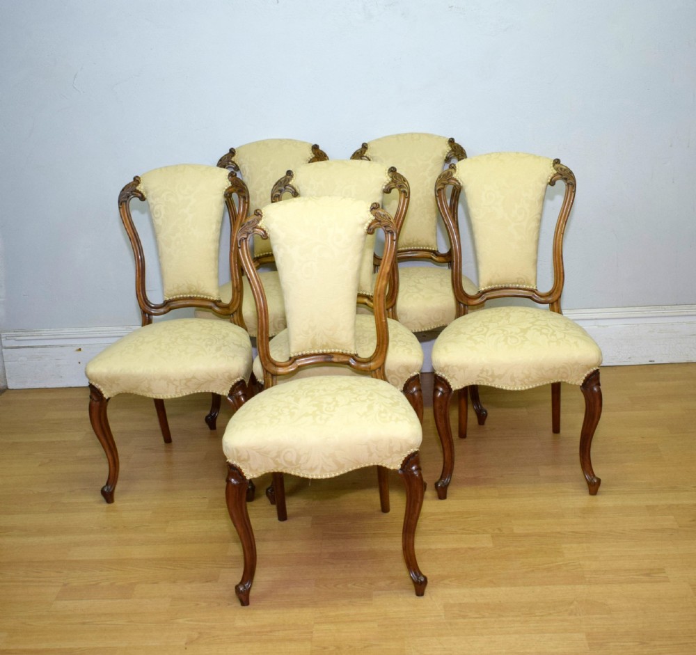 Antique Set of 6 Victorian Walnut Dining Chairs View XI