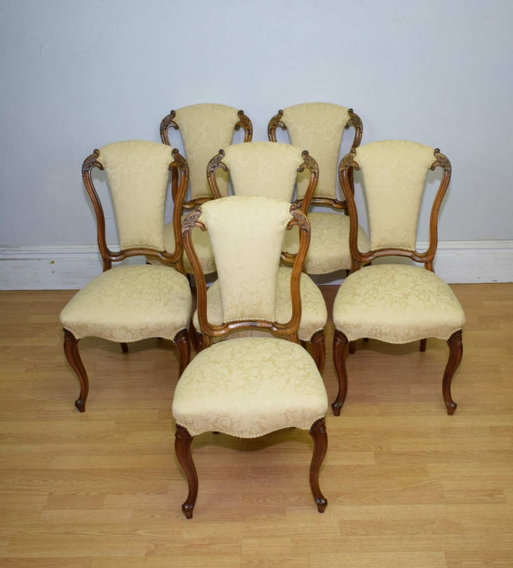 Antique Set of 6 Victorian Walnut Dining Chairs View XII