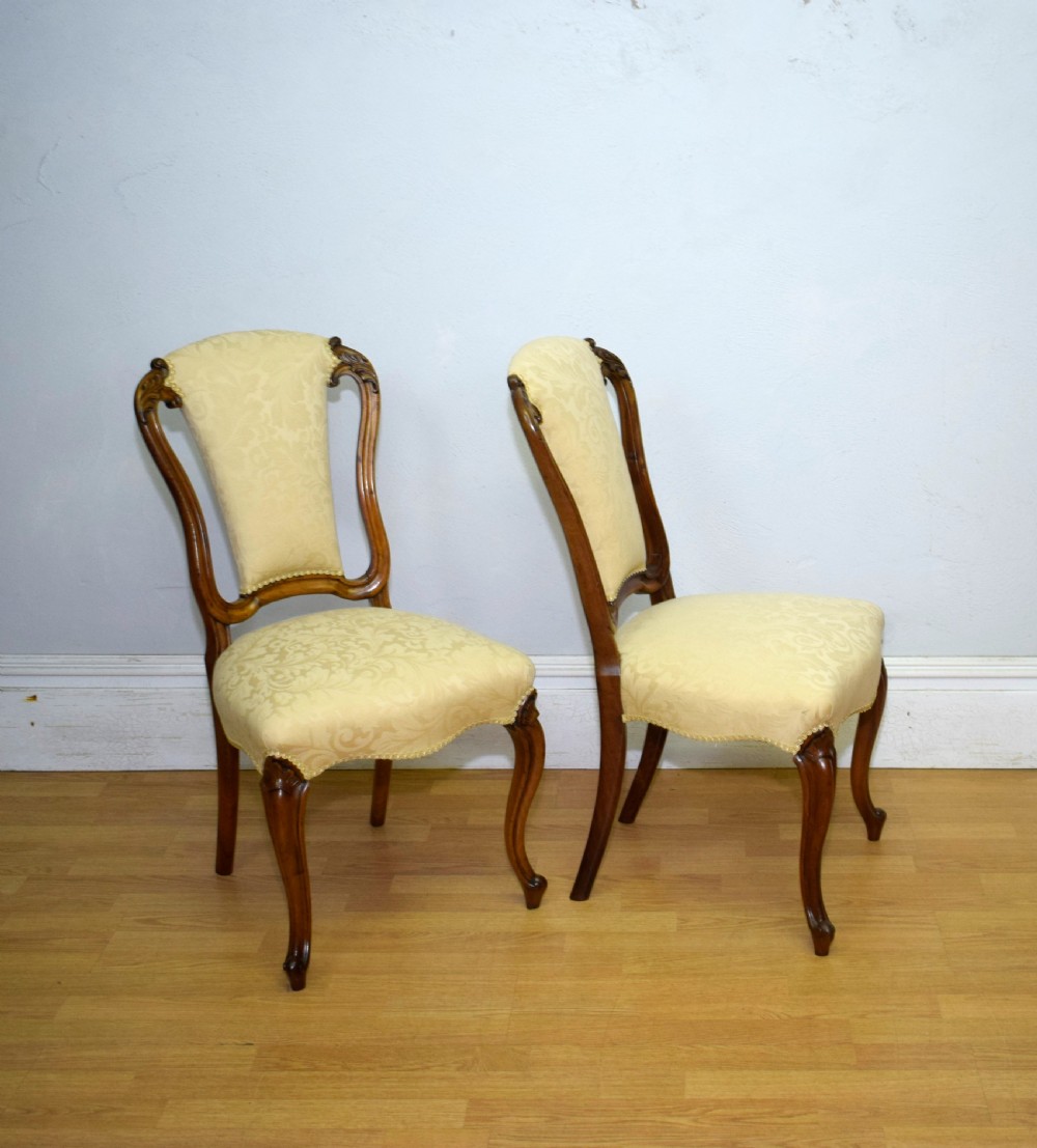 Antique Set of 6 Victorian Walnut Dining Chairs View XX