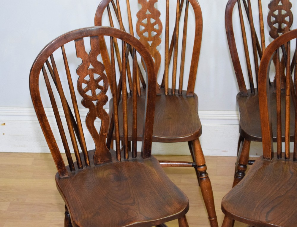 Set of 4 Victorian Wheel Back Dining Chairs View VI