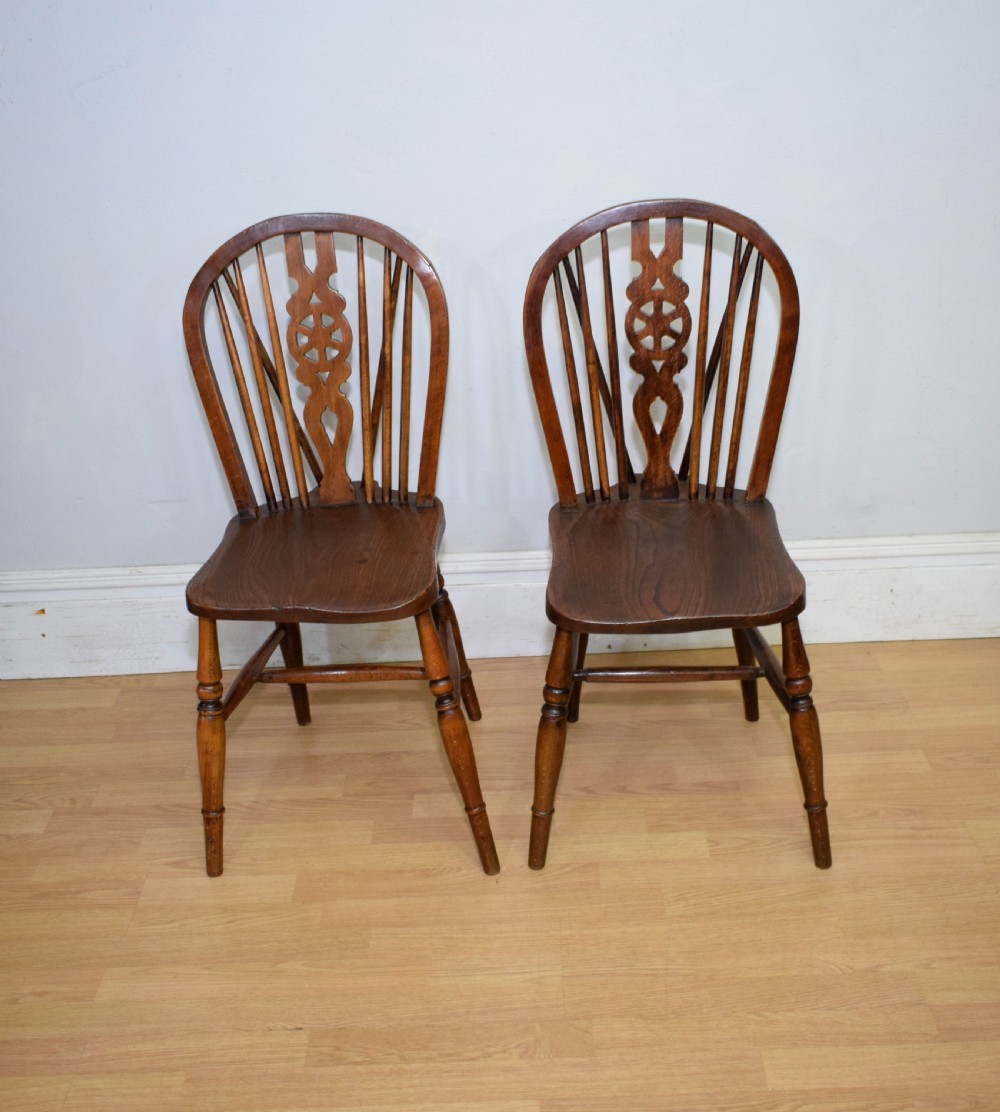 Set of 4 Victorian Wheel Back Dining Chairs View XIII