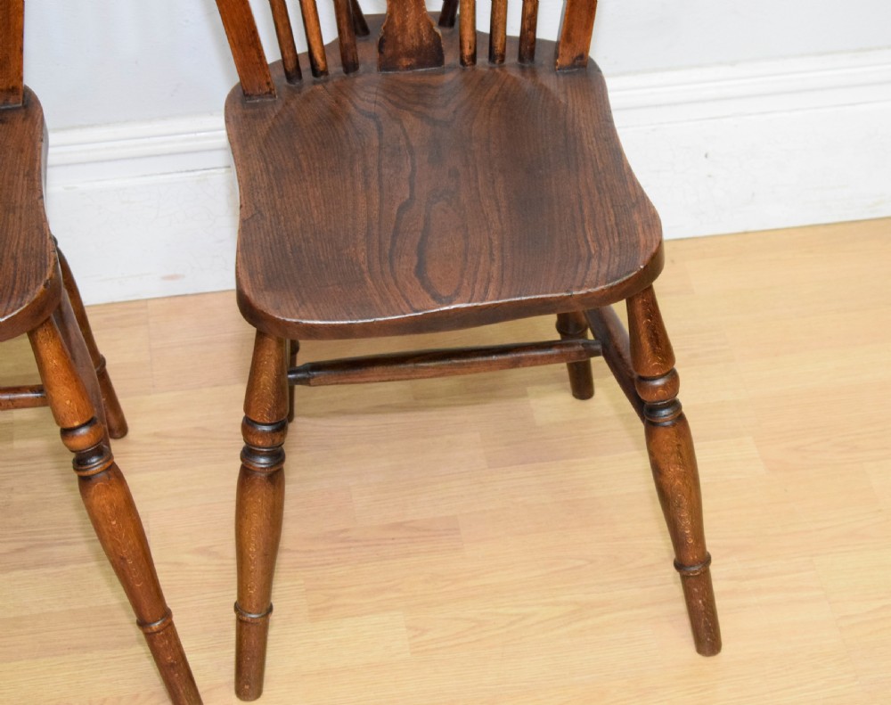 Set of 4 Victorian Wheel Back Dining Chairs View XIV