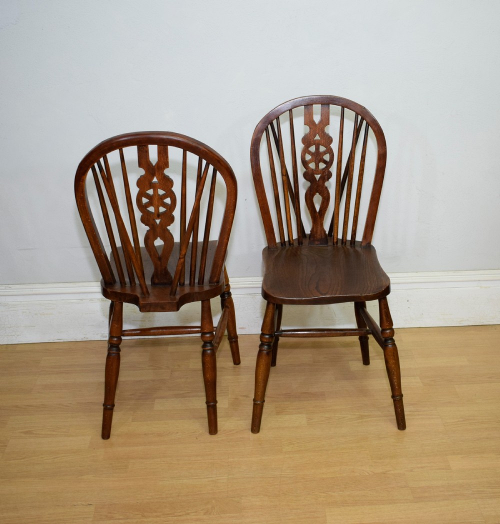 Set of 4 Victorian Wheel Back Dining Chairs View XVII