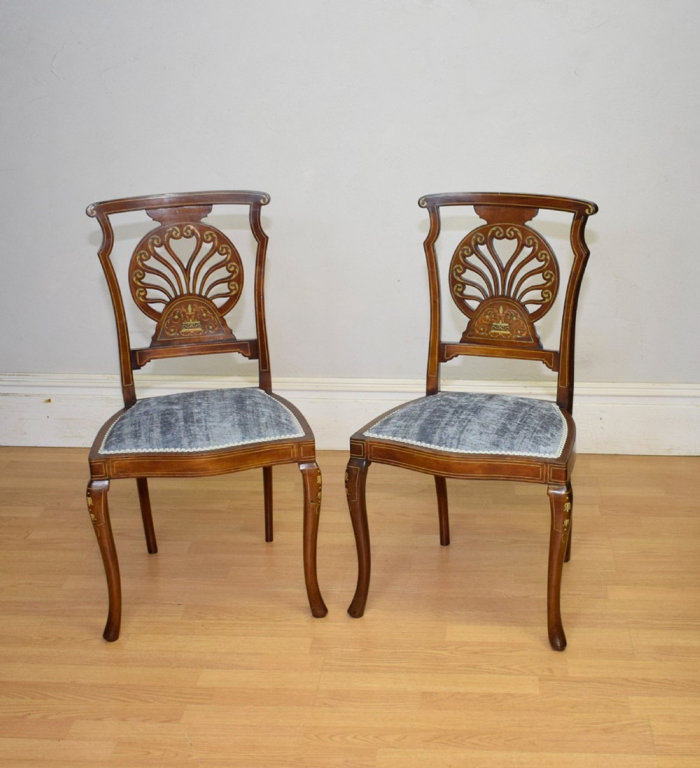 Pair of Victorian Inlaid & Marquetry Side Chairs View IV