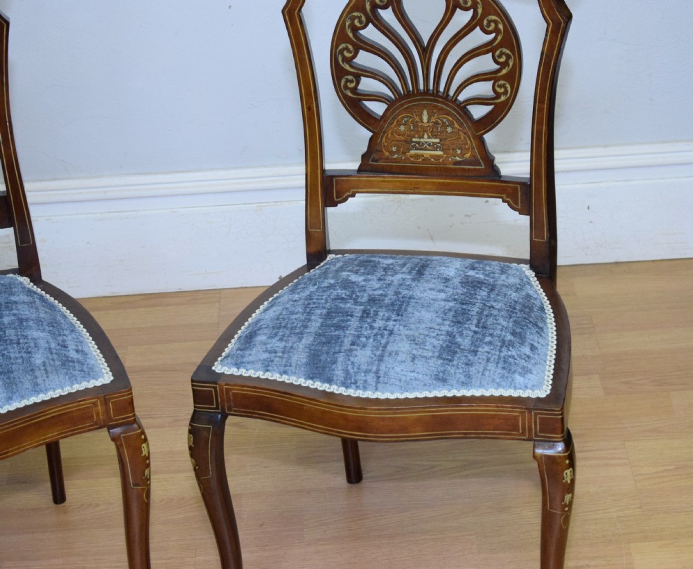 Pair of Victorian Inlaid & Marquetry Side Chairs View VII