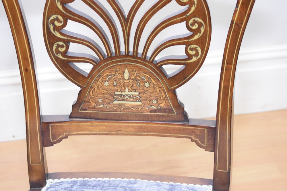 Pair of Victorian Inlaid & Marquetry Side Chairs View XI