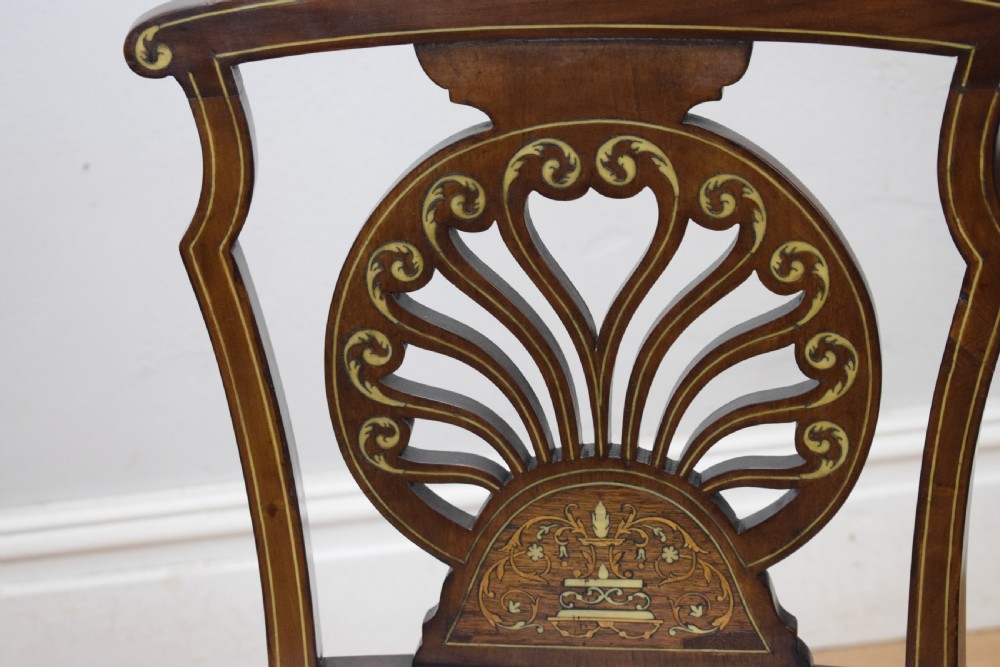 Pair of Victorian Inlaid & Marquetry Side Chairs View XIII