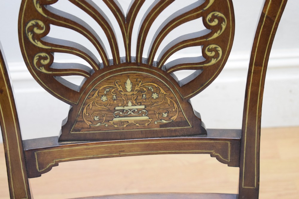 Pair of Victorian Inlaid & Marquetry Side Chairs View XVIII
